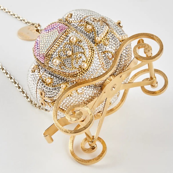 Judith Leiber Gold and Silver Cinderella Carriage Clutch Bag - Picture 2 of 5